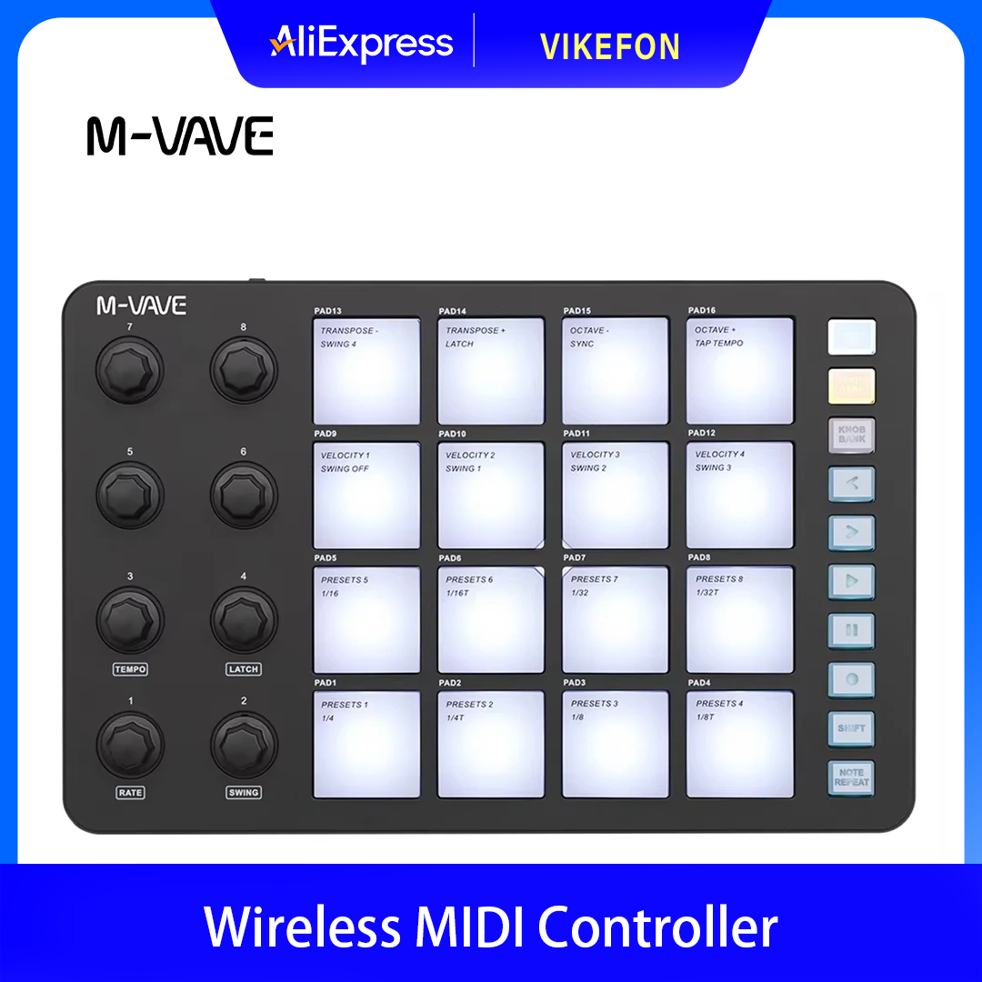Bezprzewodowy kontroler MIDI M – Midi Controller Pad recenzja i cena
