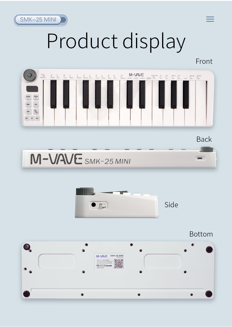 M-VAVE-Mini Teclado MIDI Recar – Midi Controller Pad recenzja i cena