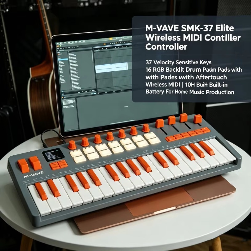 M-VAVE SMK-37 Elite – bezprzew – Midi Controller Pad recenzja i cena