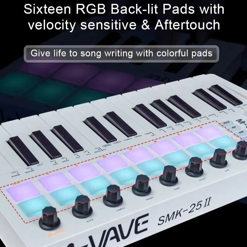 Klawiatura MIDI M-Vave Smk-25, – Midi Controller Pad recenzja i cena
